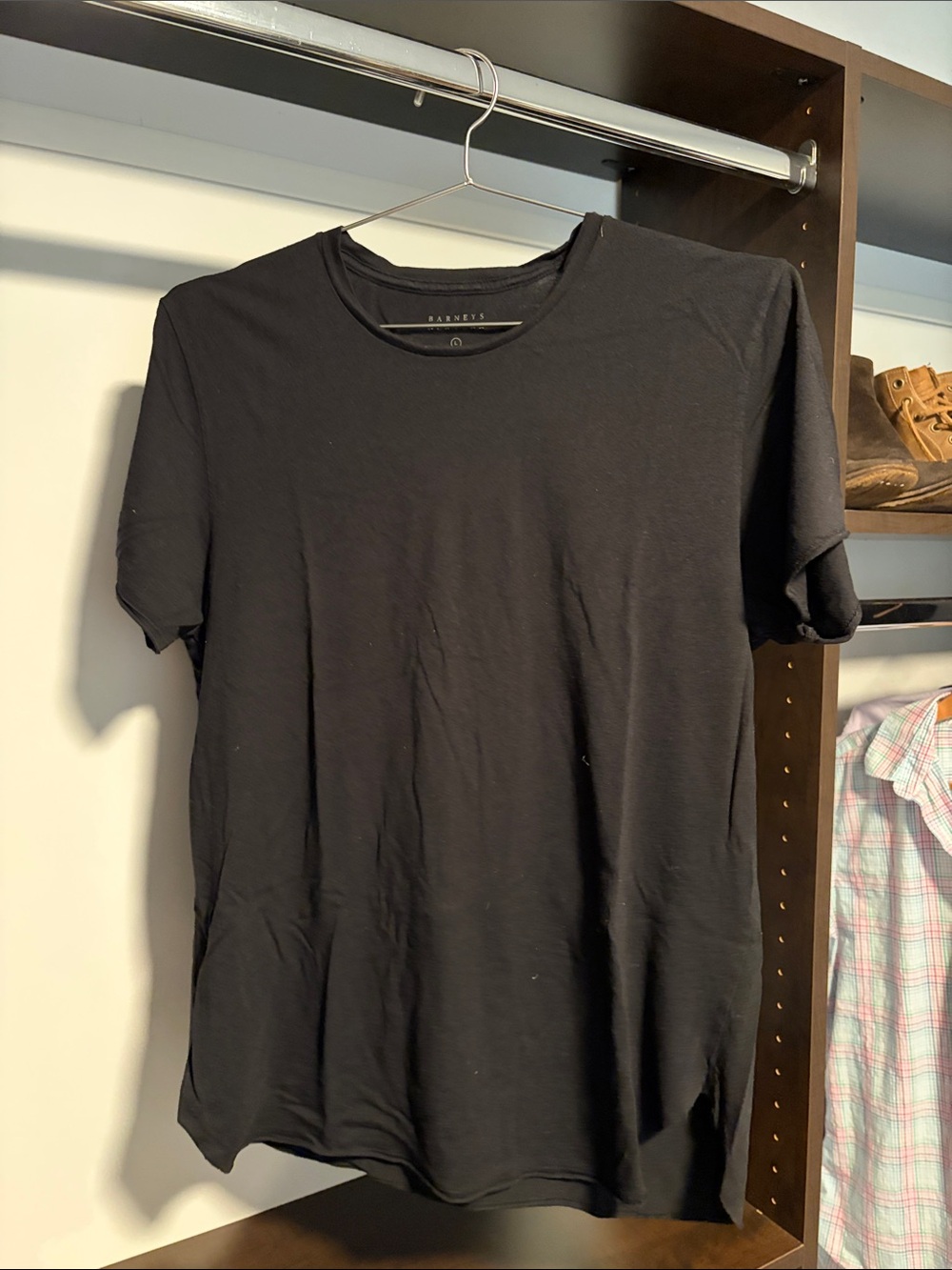 Barneys New York Men's Black Crewneck Short Sleeve Tee